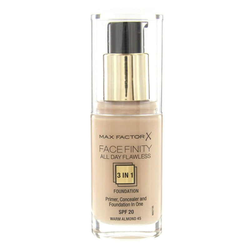 Max Factor Facefinity 3 in 1 Foundation | 45 Warm Almond